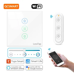 QCSMART-Moteur de commutateur de volet roulant, stores de rideau, télécommande d'application Tuya Smart Life, pourcentage, Google Assistant, Alexa