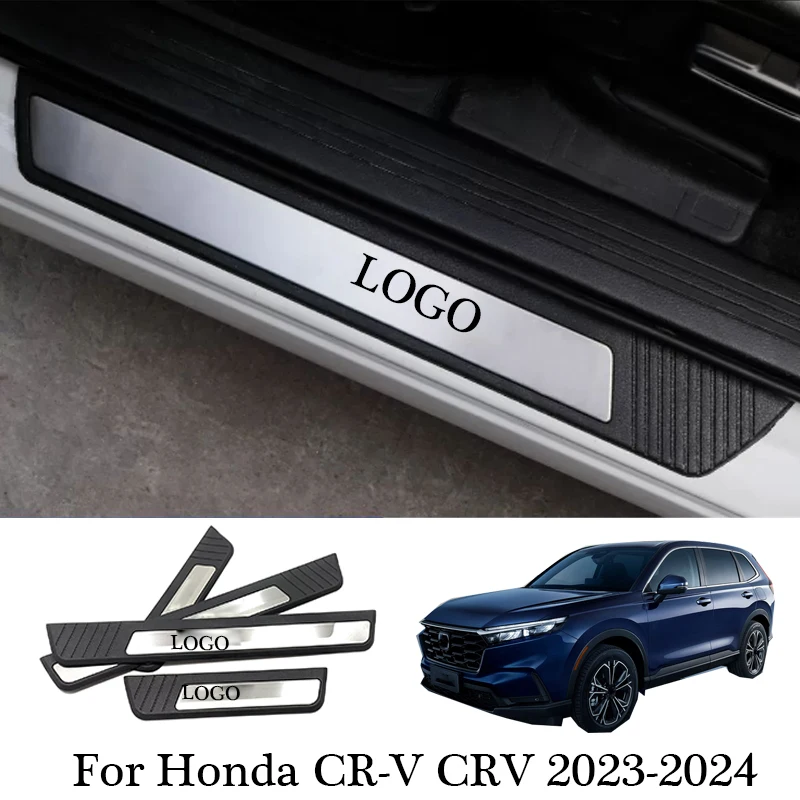 

Door Sill Scuff Plate Cover Welcome Pedals Case Trim For Honda CR-V CRV 2023 Car Styling Accessories