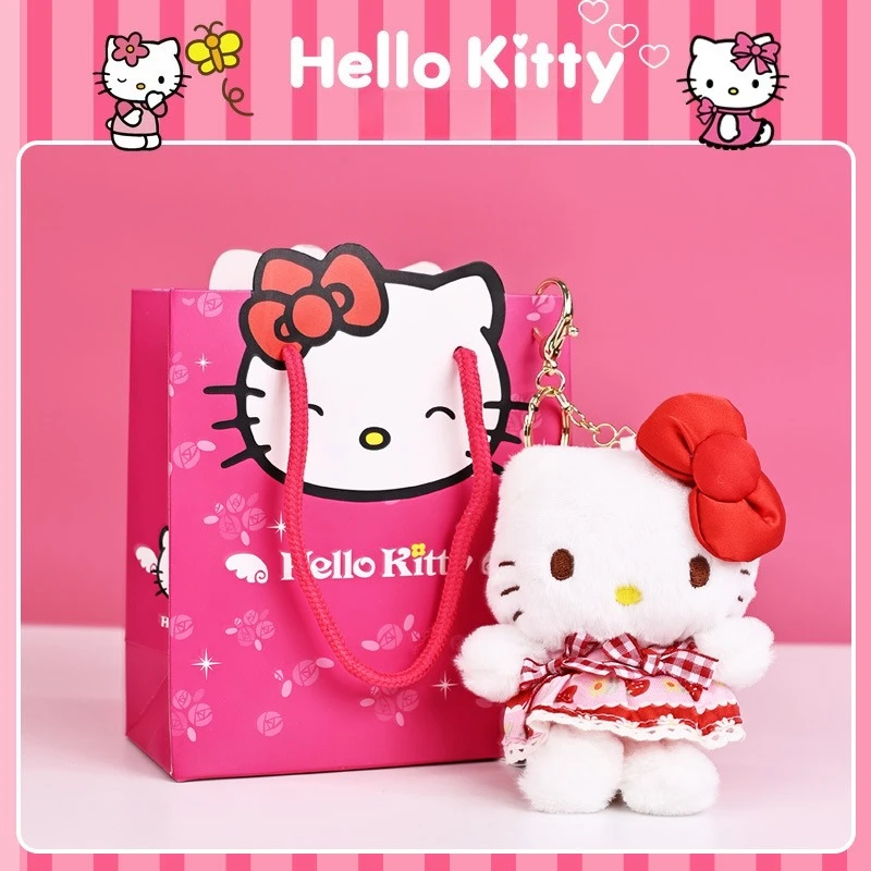 Miniso حقيقية سانريو hellokitty لطيف KT القط سلسلة مفاتيح من الكرتون قلادة كاتي القط المدرسية شنقا حلية قلادة