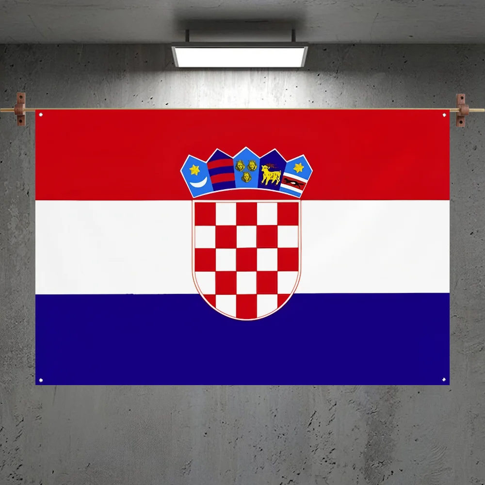 

Hr Hrv Hrvatska Croatia Flag Room Bedroom Home&Outdoor Wall Hanging Concert Printed Background Decoration Art Banner
