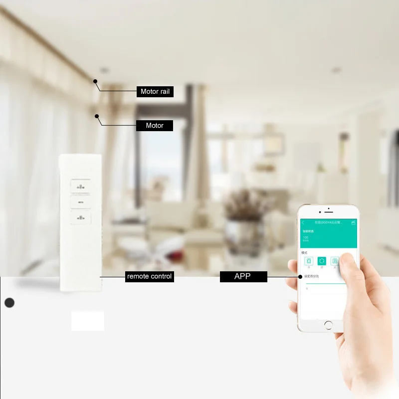 CL-01 Tuya Smart Electric Curtain Automatisierung Motorisierter Smart Curtain Sprachsteuerung Mute Electric Curtain