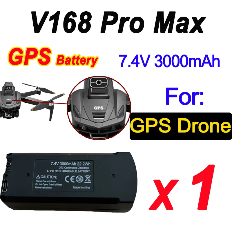 Originele V168 GPS Batterij 7.4V 3000mAh Voor V168Pro Max Drone 3.7V 2000mAh Batterij Voor V168Pro RC quadcopter Accessoires Deel