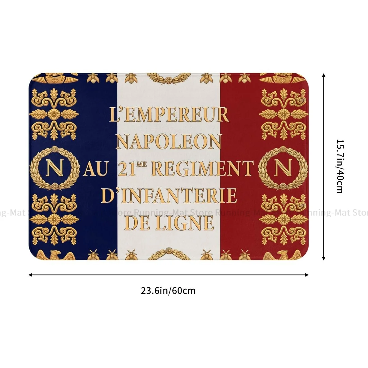 Non-slip Doormat Mat Napoleonic French Drapeaux Of 21Me D\'infanterie De Ligne 1812 Hallway Carpet Entrance Door Rug Home Decor