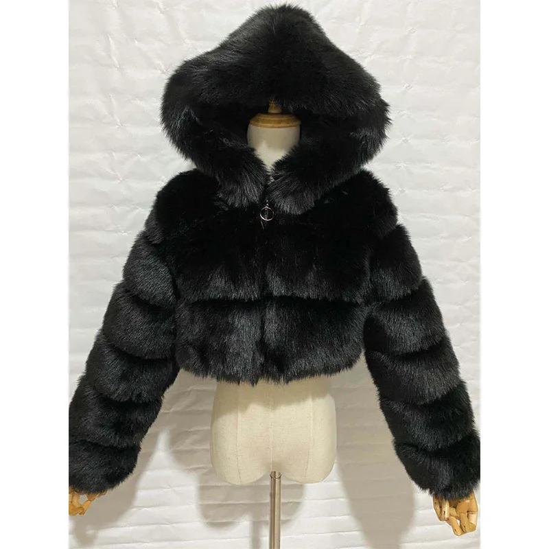 Estilo europeu e americano imitação de pele casaco curto jaqueta feminina haining fábrica atacado moda outerwear