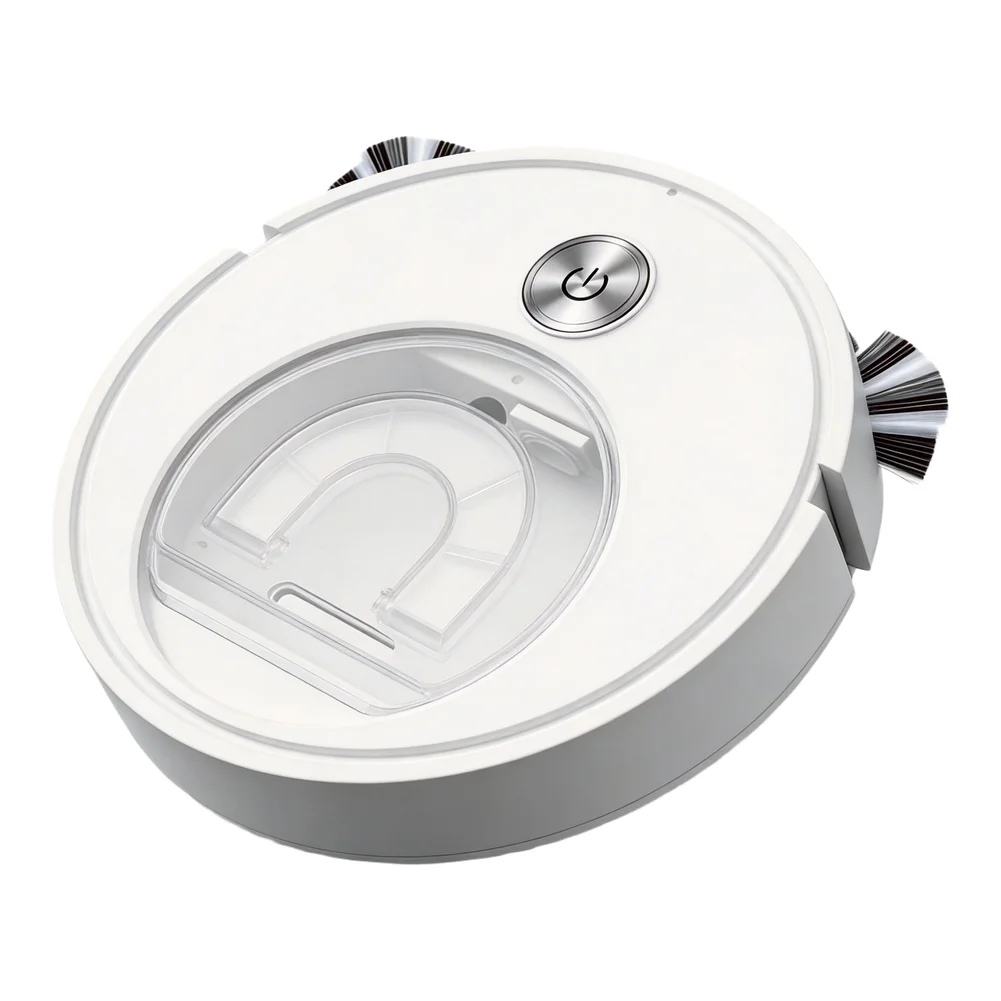 Smart Robotic Vacuum Cleaner Black White 235x235x50mm Lightweight Portable Design for Easy Handling and Storage