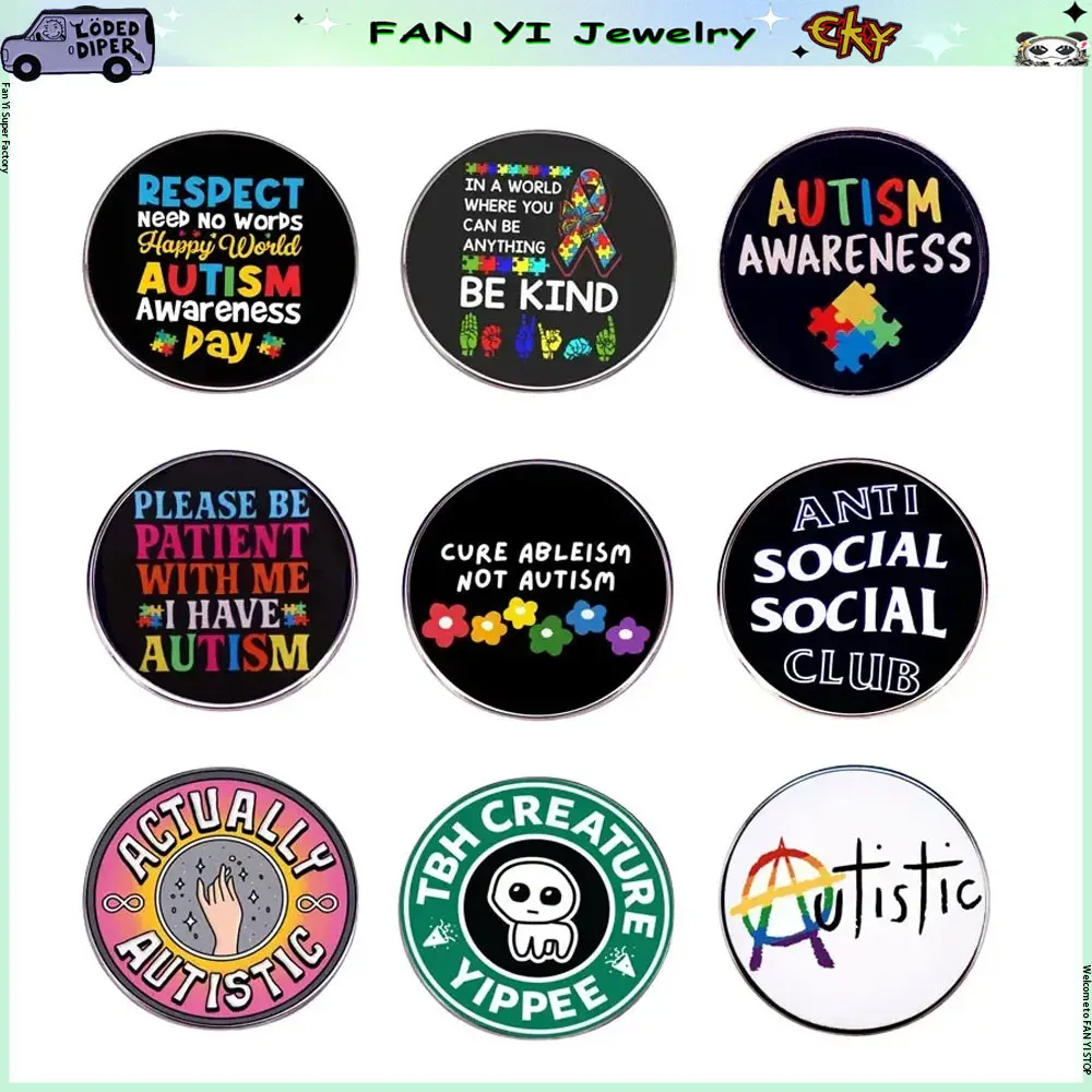 

I Am Autistic and Anxious Autism Awareness Autistic Pin Enamel Brooch Alloy Metal Badges Lapel Pins Brooches Jewelry Accessories
