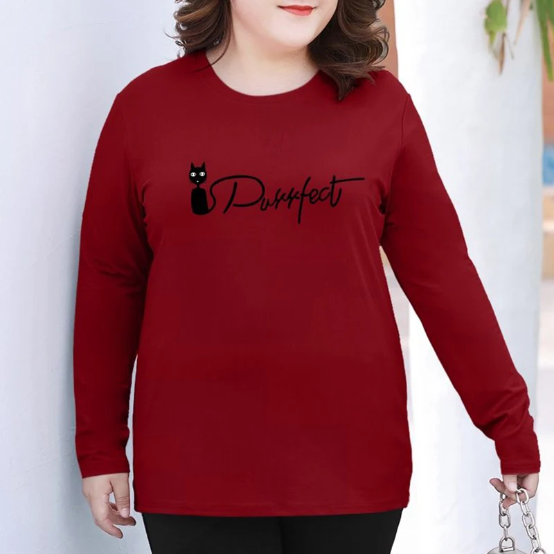 Outono inverno moda casual coreano plus size camiseta feminina simples impressão sólida oversized feminino pulôver solto chique senhora topos