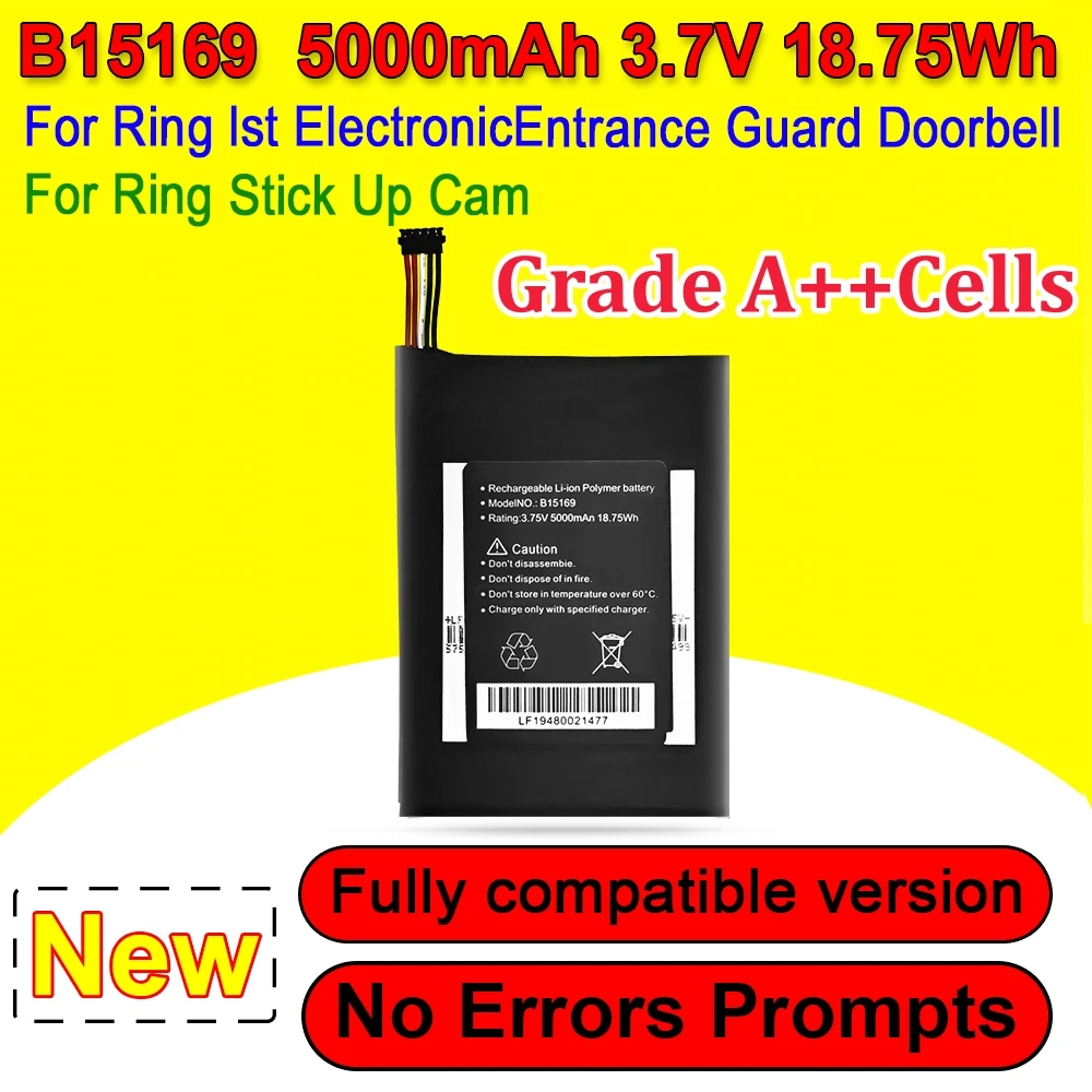 New B15169 Battery For Video Doorbell 1st Gen 720p HD 2AEUPBHARG031 Stick Up Cam 1st Gen Home Security Camera Spare Battery