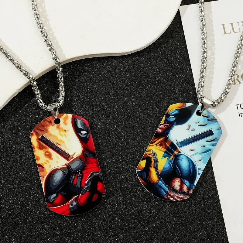 Disney Movie Deadpool e Wolverine collana Set Best Friends collana con ciondolo in acciaio inossidabile Cosplay regalo di compleanno per bambini