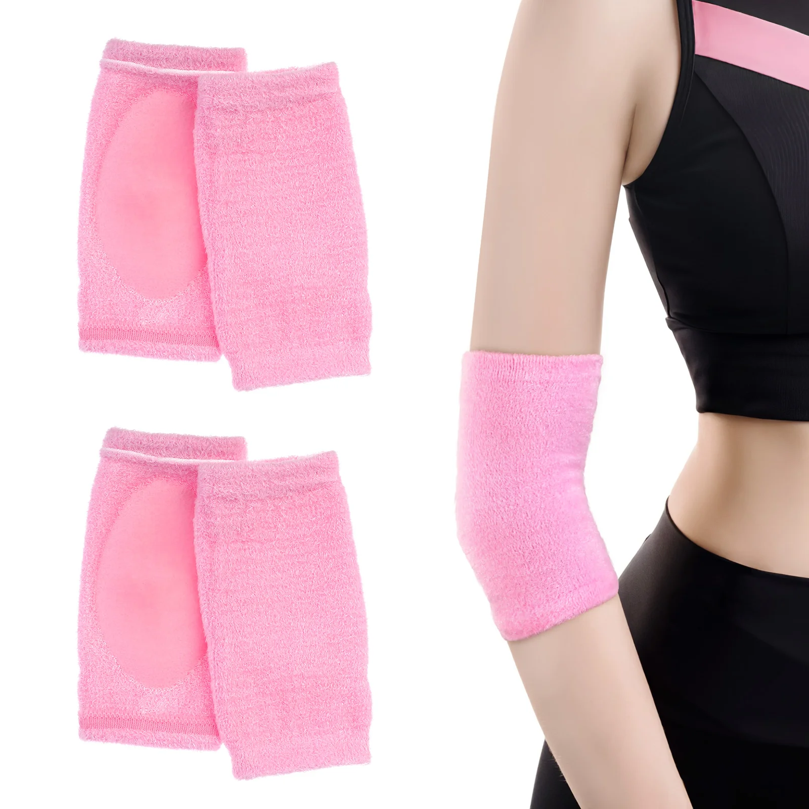 2 Pairs ARM Protective Sleeve Elbow Brace Workout Gel Pad Support Sports Protector