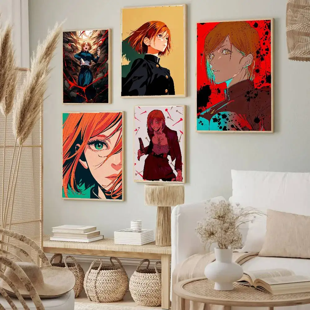 Kugisaki Nobara Anime Jujutsu Kaisen Posters Living Room Bar Cafe Quality Canvas Vintage Style Comics Painting Art Home Wall Dec