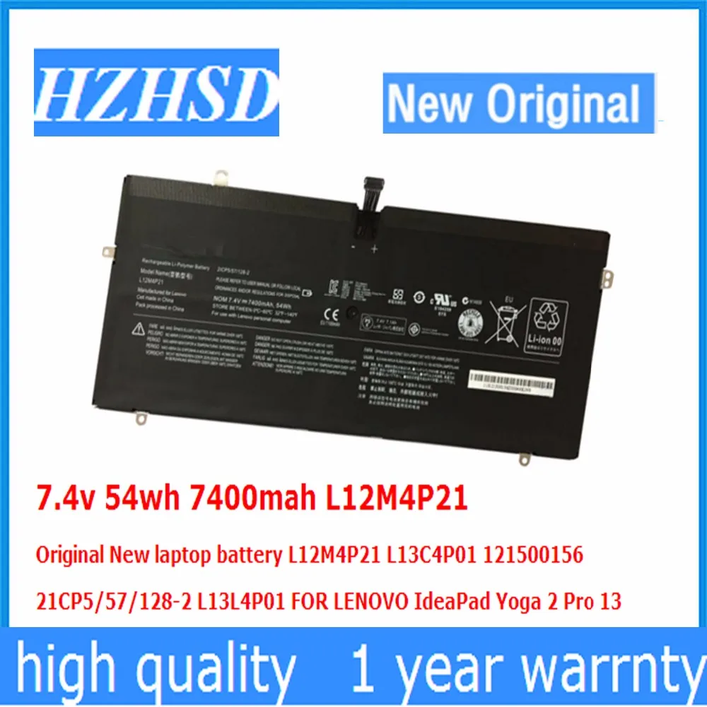 

7.4v 54wh 7400mah L12M4P21 Original New laptop battery L12M4P21 L13C4P01 121500156 L13L4P01 FOR LENOVO IdeaPad Yoga 2 Pro 13