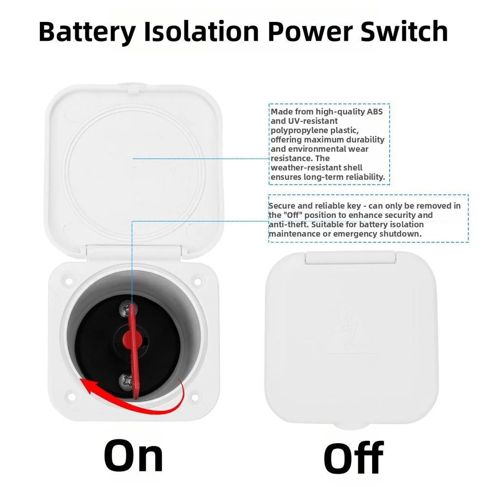 

For Marine/RV/Car Battery Safety Marine Battery Disconnect Switch Waterproof Battery Isolator Switch With