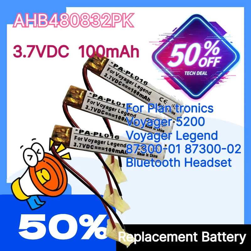 AHB480832PK Replacement Battery 2712090-0983 For Plan Tronics Voyager 5200 Voyager Legend 87300-01 87300-02 Bluetooth Headset