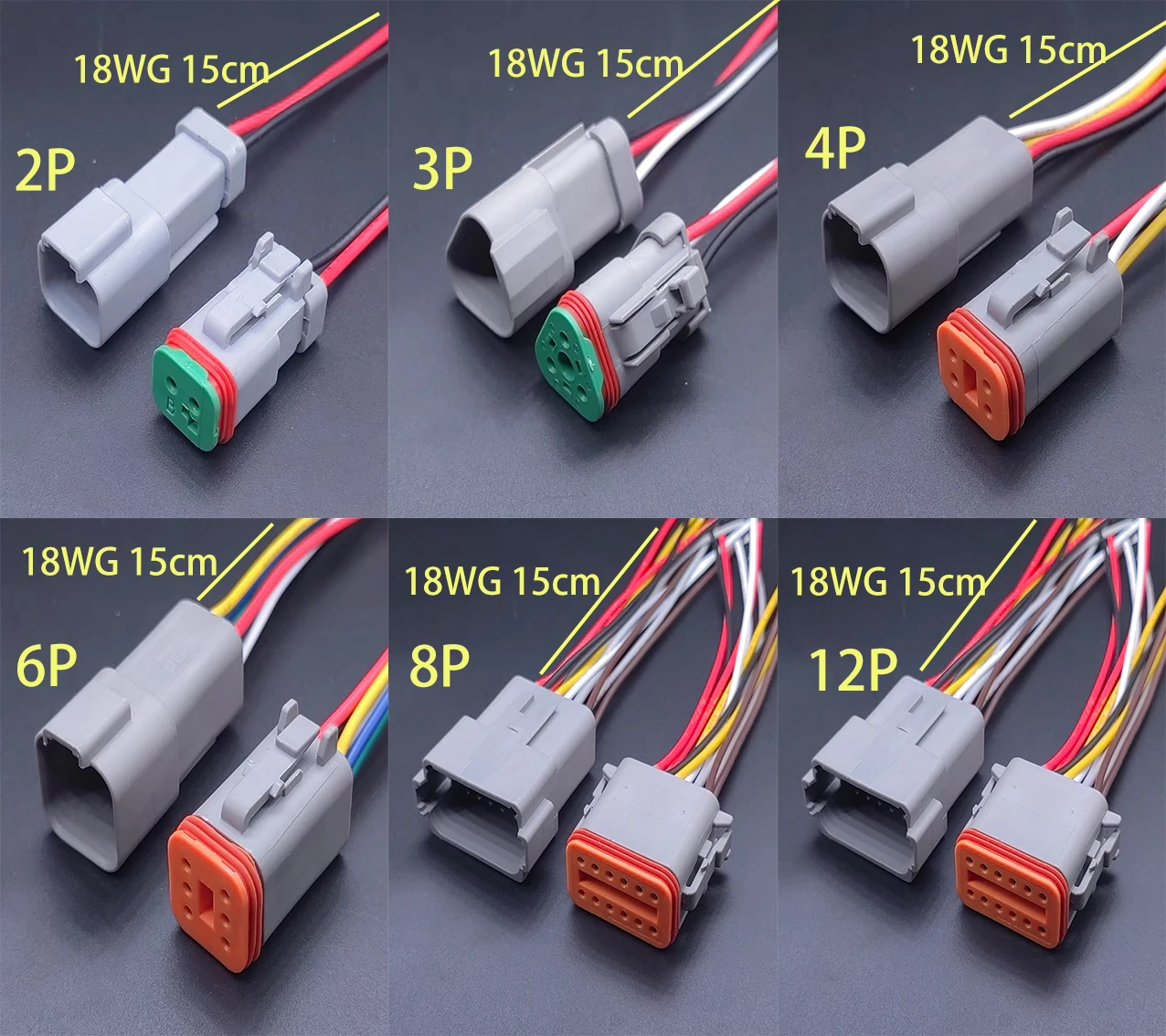 

Deutsch DT Series Waterproof Wire Connector Kit DT06-2/3/4/6/8/12S DT04-2/3/4/8/12P Automotive Sealed Plug With Pins Box