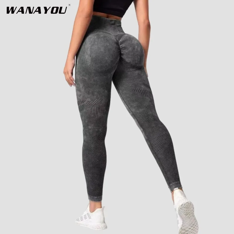 WANAYOU Fitness Running Yoga Pants Sport Seamless Push Up Leggins Scrunch Bum Leggings Woman Gym Sports Tights Women High Waist