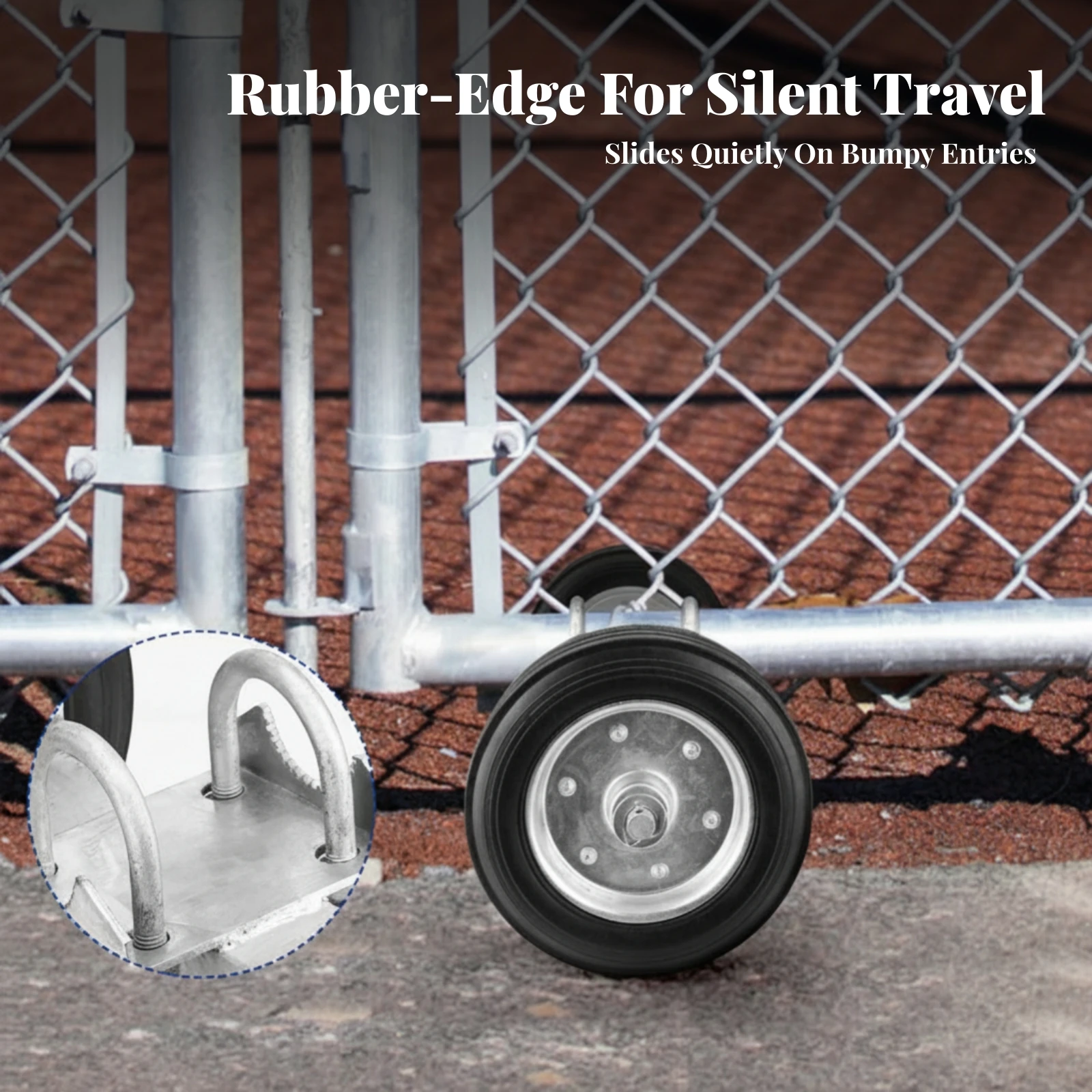 Rolling Gate Wheel with Double U-Bolts Heavy Duty Rolling Gate Wheel Assembly Hardware Rugged Low-Maintenance for Homeowners