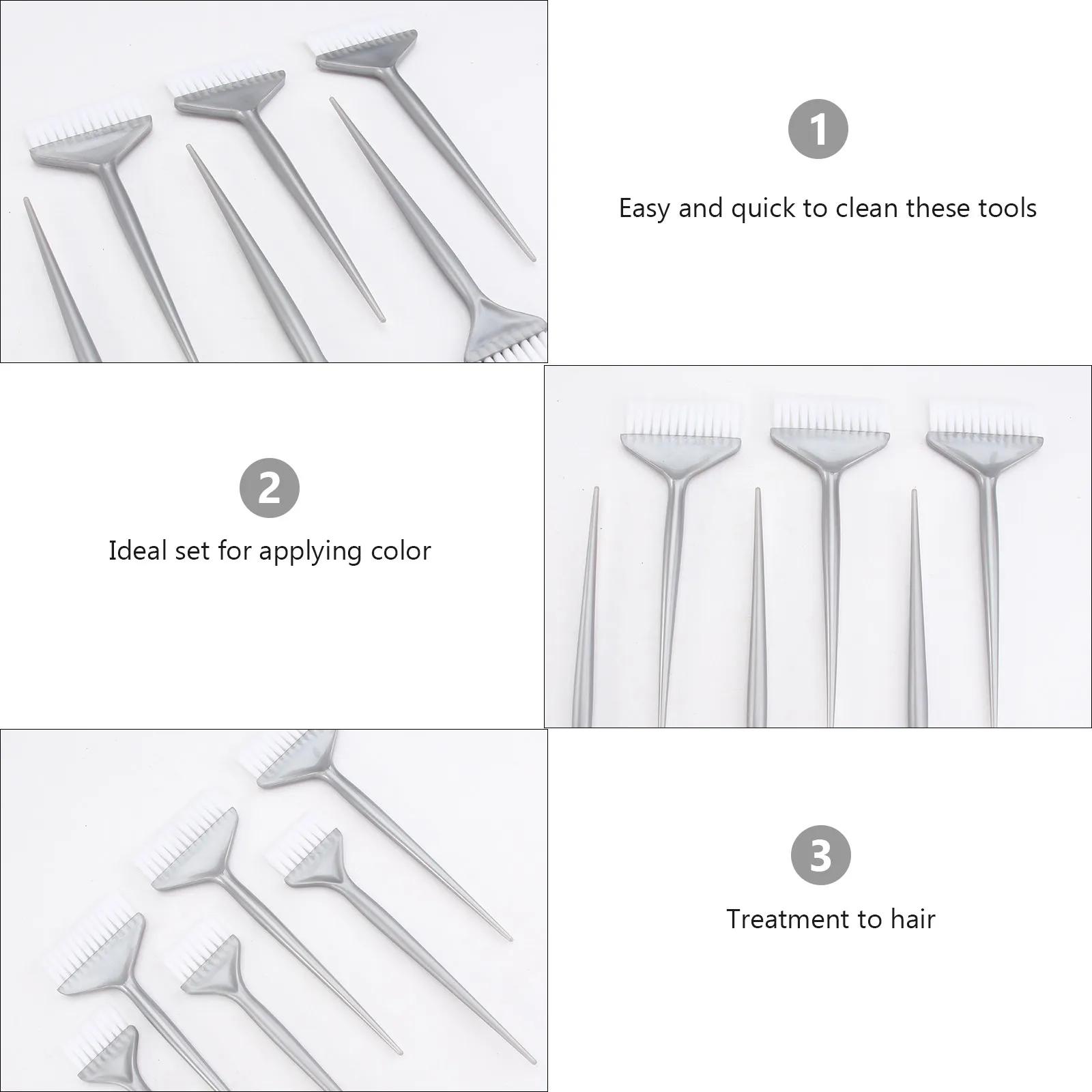 

6Pcs Hair Dye Brushes Premium Reusable Hair Coloring Comb Long Handle for Easy Color Distribution Salon Home