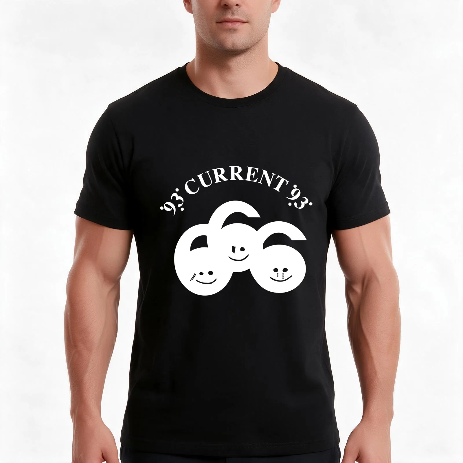 Current 93 666 T-Shirt, Summer Casual Cotton Tee, Oversized Streetwear Tops, Vintage Graphic Print, Loose Fit Short Sleeve