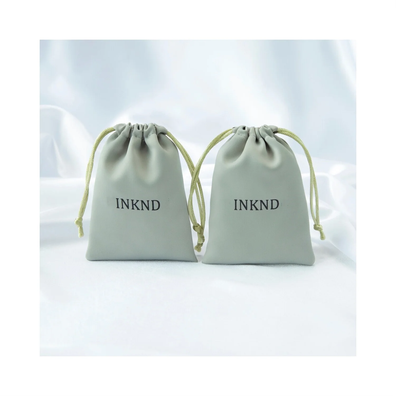

100PCS Jewelry Packaging Pouch Satin Bag Custom Logo Printed Green stain silk bag for Earrings Necklace Brooch Package Supplies