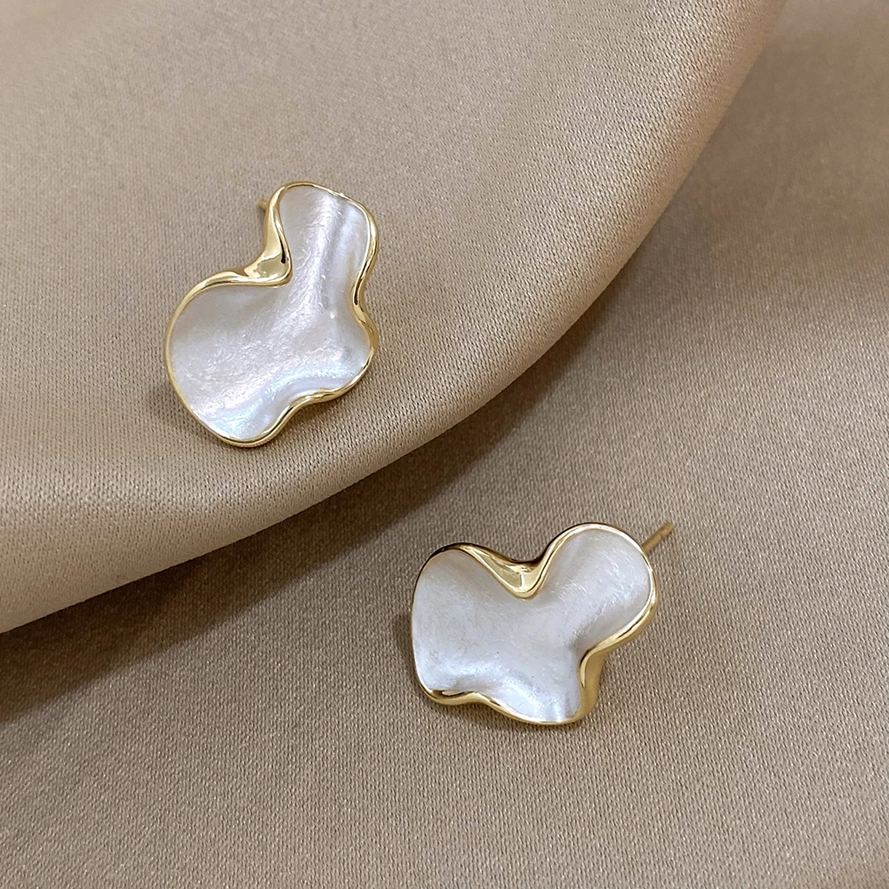 FLASHBUY Trendy Geometry Irregular Earrings For Women New Korea White Enamel Drop Earrings Party Jewelry Gift Wholesale