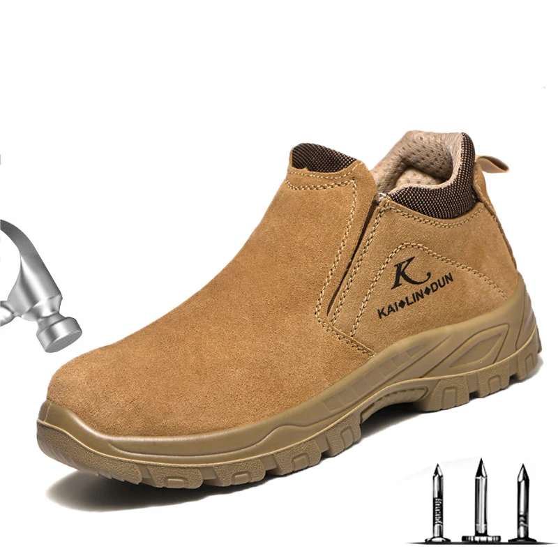 Work Sneakers Protective Shoes Lightweight Safety Shoes Puncture-Proof Anti-smash Steel Toe Shoes Work Boots Men