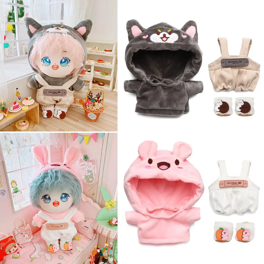 Chaussures en peluche en coton rembourré Playing House, IQUE Game Proxy, vêtements de dessin animé, mini sweats à capuche animaux, pantalons à bretelles, beurre