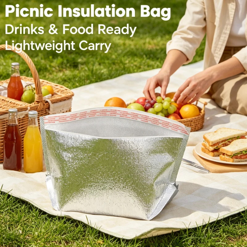 50pcs-Silver Aluminum Foil Thermal Insulation Sheet With Textured Surface For Food Packaging And Cold Chain Logistics