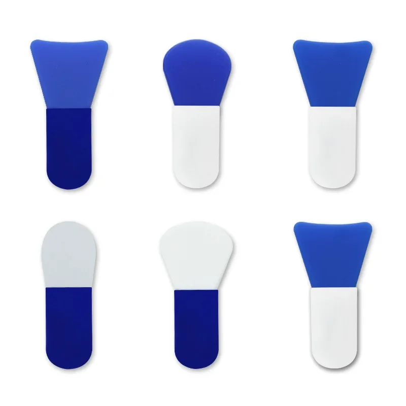 Mini brosse applicateur de masque facial en silicone, à manche court, avec cuillère, pour fond de teint, cosmétique de beauté