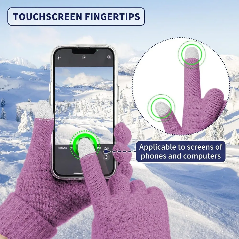 Dames winterhandschoenen touchscreen koud weer, verjaardagscadeaus voor volwassen vrouwen haar moeder vrouw