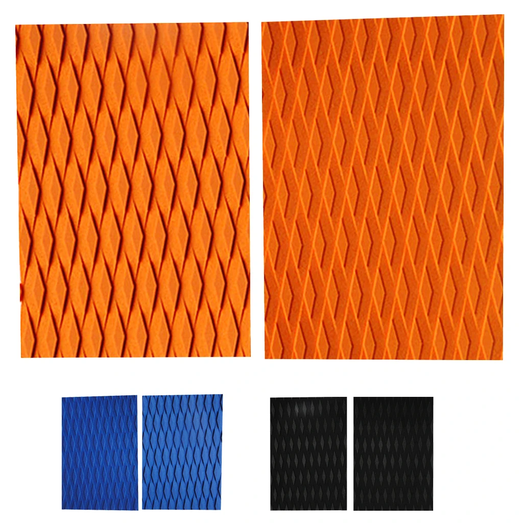 2 Pieces EVA Traction Pad Surf SUPssss Deck Grip for Surfboard Kiteboard Orange
