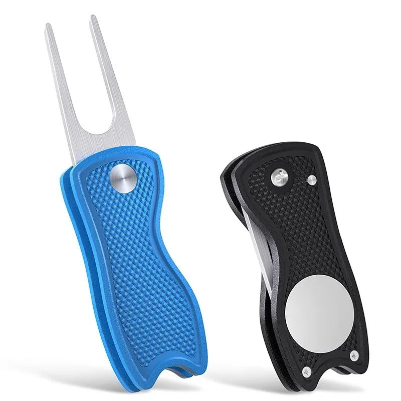 

Golf Divot Repair Tool Foldable Metal Golf Green Divot Tool with Magnetic Ball Marker Heavy Duty Durable Construction Elegant
