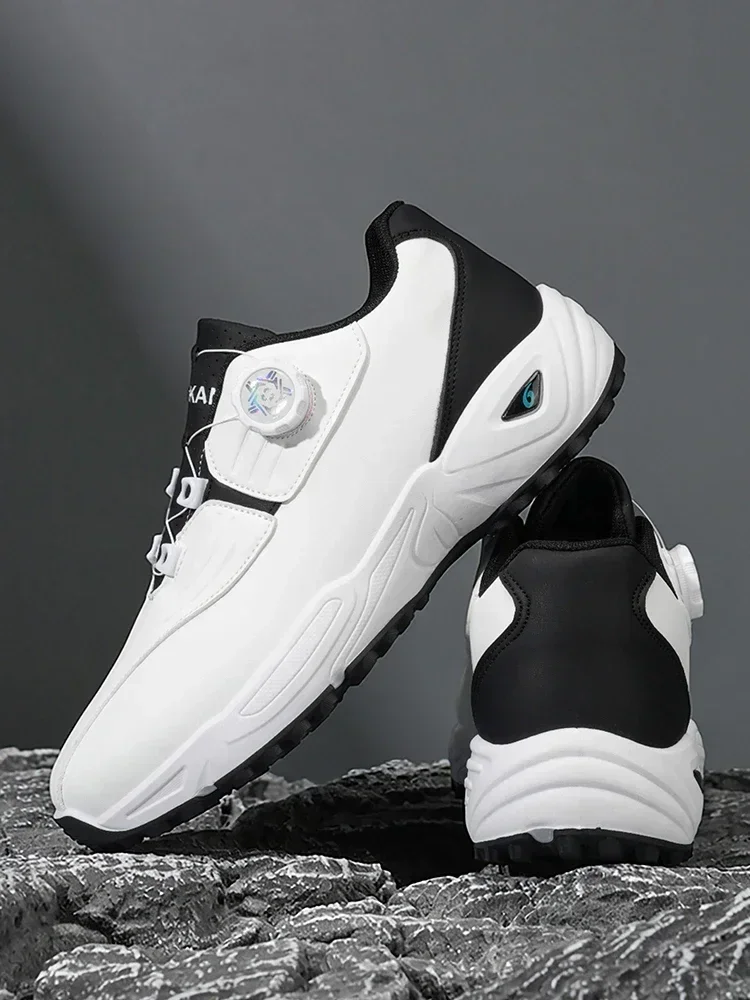 Herren-Golfschuhe ohne Spikes mit drehbarer Schnalle, rutschfeste Outdoor-Golftrainingsschuhe, bequeme, professionelle Golfschuhe. – Detail 8