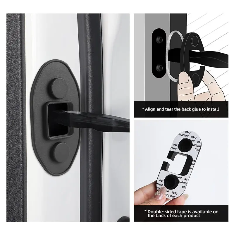 مناسبة ل Lynk & Co 10emp غطاء قفل الباب محدد الباب الخاص سيليكون امتصاص الصدمات حماية وسادة تعديل الملحقات