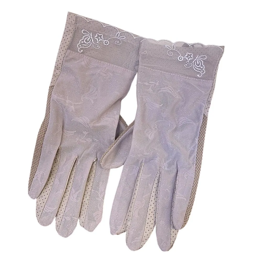 Fashion Mesh Driving Gloves Breathable Non-slip Sunscreen Gloves Thin Sun Protection Lace Gloves Summer