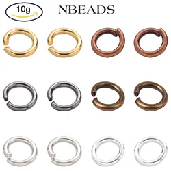NBEADS-Unsoldered Open Jump Rings, Bronze Antigo, Fabricação de Jóias, 10g
