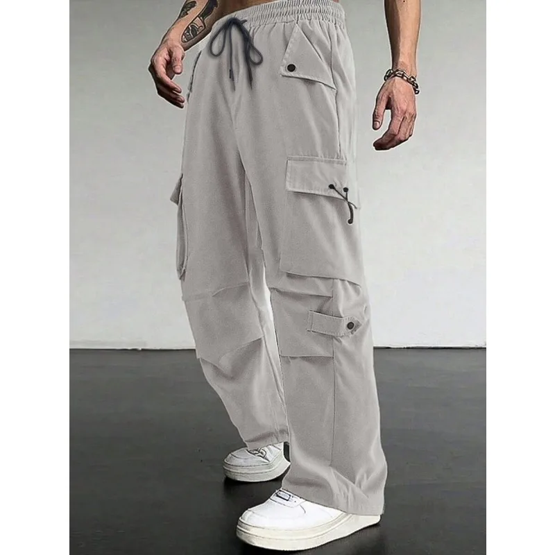 

American Overalls Men's Autumn Loose Wide-leg Straight Quick-drying Casual Trousers Trendy Pants