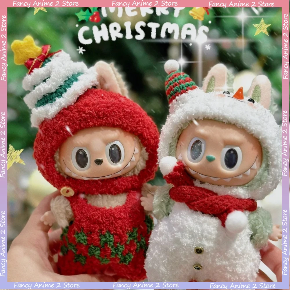 

For 15/17cm Labubu Doll Christmas Clothes Snowman Elk Christmas Tree Christmas Theme Labubu Fashion Accessories New Year Gift
