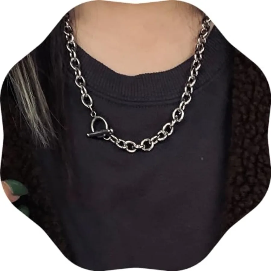 

Dainty Unique Punk Layering Chain Choker Necklace Boho Jewelry Set Layered Pendant Statement Chunky Chain Necklace for Women Ma