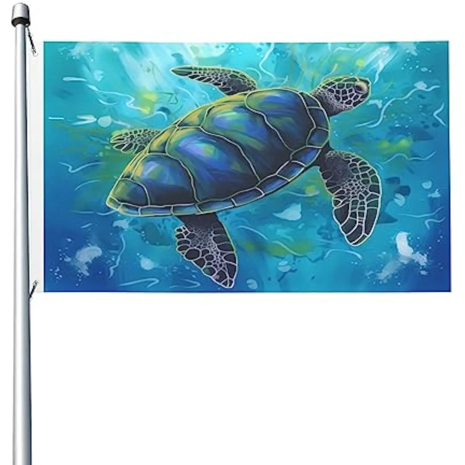 Sea Turtle Swimming Single-sided Printing Garden Flag Polyester Holiday Banners Outdoor Indoor Decoration