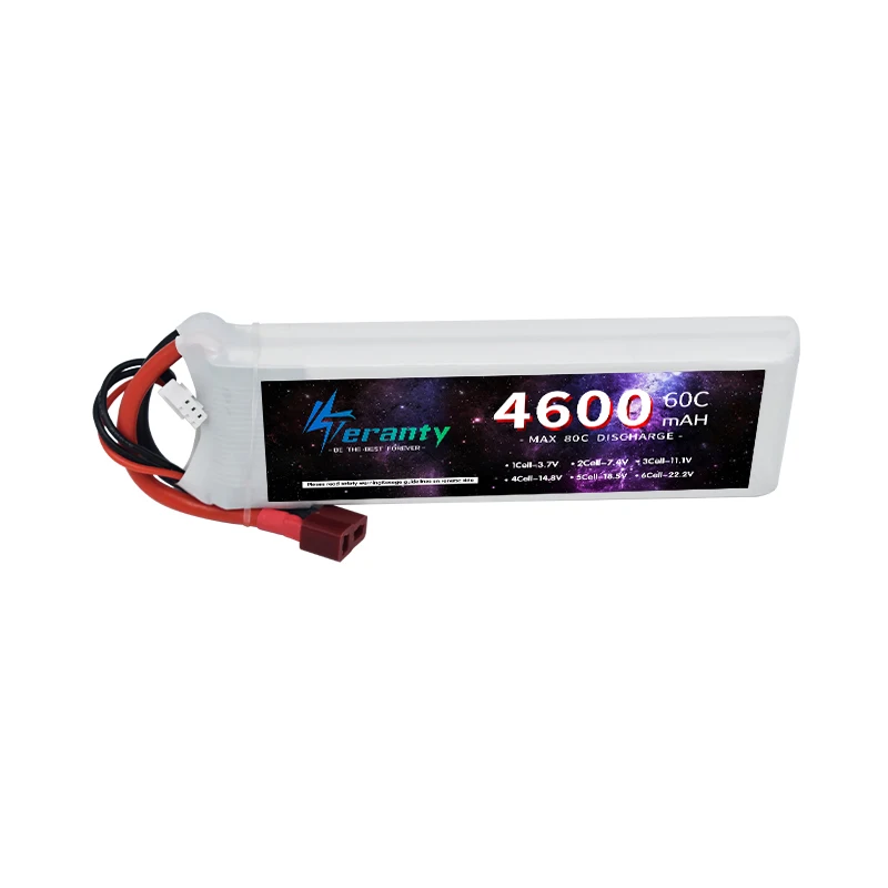Литий-полимерный аккумулятор TERANTY 2S, 7,4 В, 4600 мАч, литий-полимерный аккумулятор 60C для радиоуправляемого автомобиля, дрона, гоночного хобби, перезаряжаемый аксессуар для квадрокоптера
