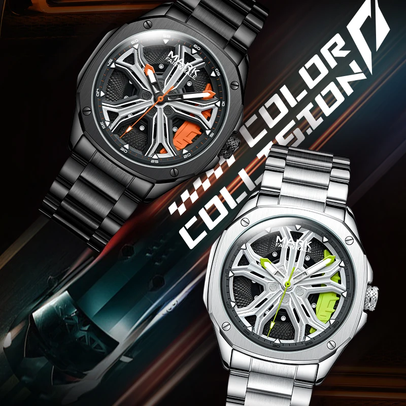 

Mark Fairwhale Fashion Luxury Men Watch Waterproof Male Clock Luminous Dial Stainless Steel Quartz Watch