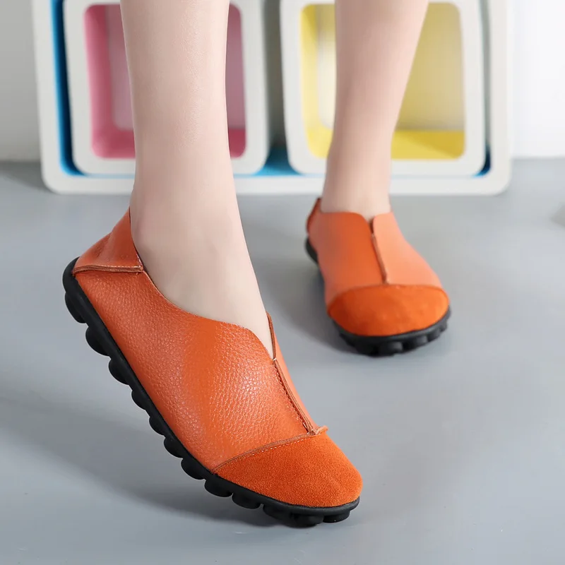 Women Casual Shoes Flats Plus Size Low-cut Slip-on Loafers Woman Comfortable Fashion Leather Shoes High Quality Ladies Sneakers