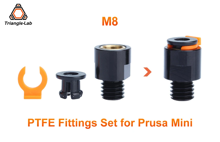 C Trianglelab Messing-Pneumatikverbinder mit M8-Gewinde für Bowden-Extruder, für PRUSA MINI Extruder, 4MM PTFE-Schlauch, Pneumatikverbinder – Detail 4