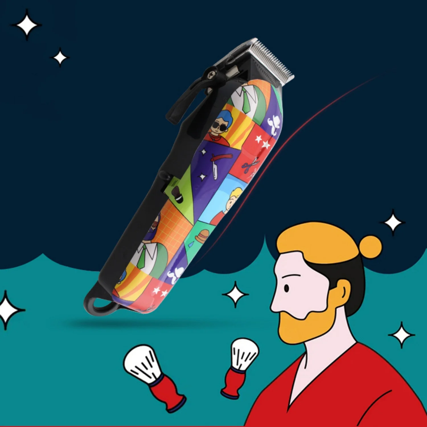 HIENA ماكينة تشذيب الشعر اللاسلكية العصرية على شكل جرافيتي تصميم ماكينة قص الشعر الكهربائية ماكينة حلاقة شعر اللحية الاحترافية