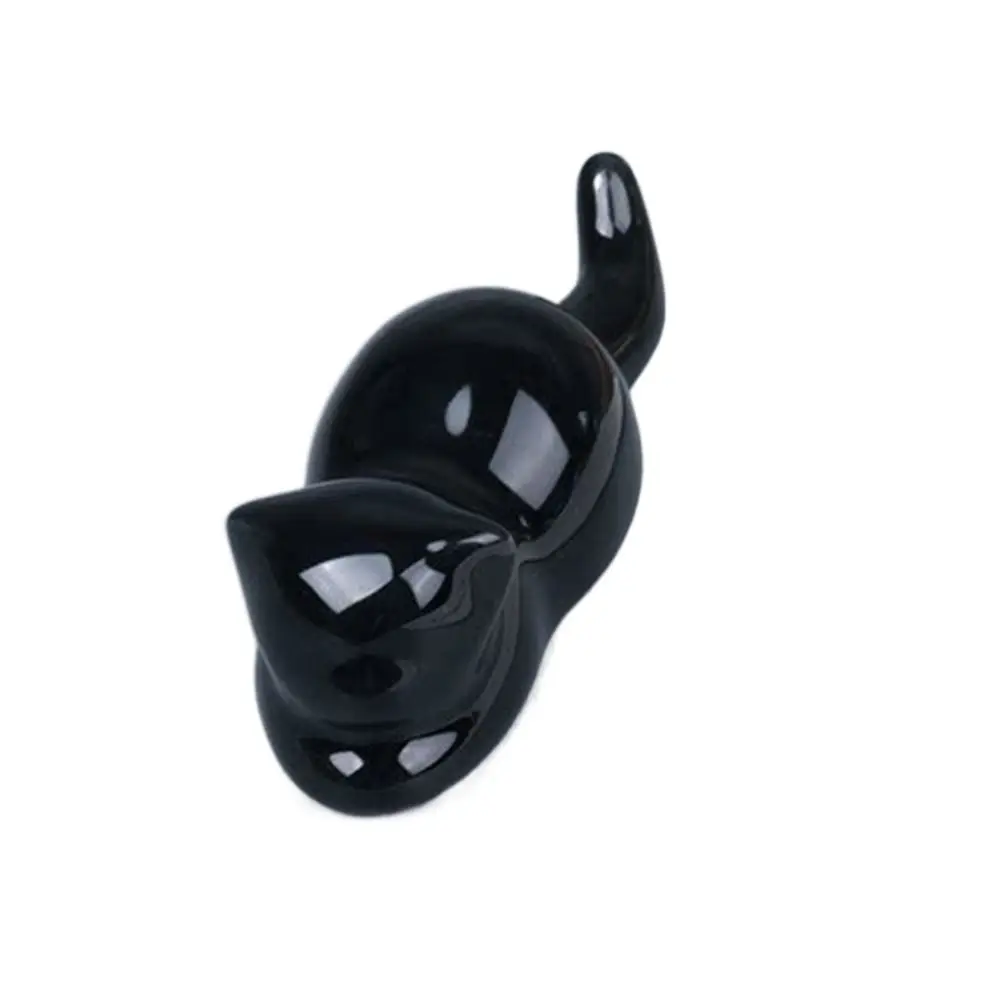 Artist Student Art Supplies Cat Kitty Writing Brush Holder Ceramic Pen Rest Calligraphy Pen Holder For Watercolor Ink Painting