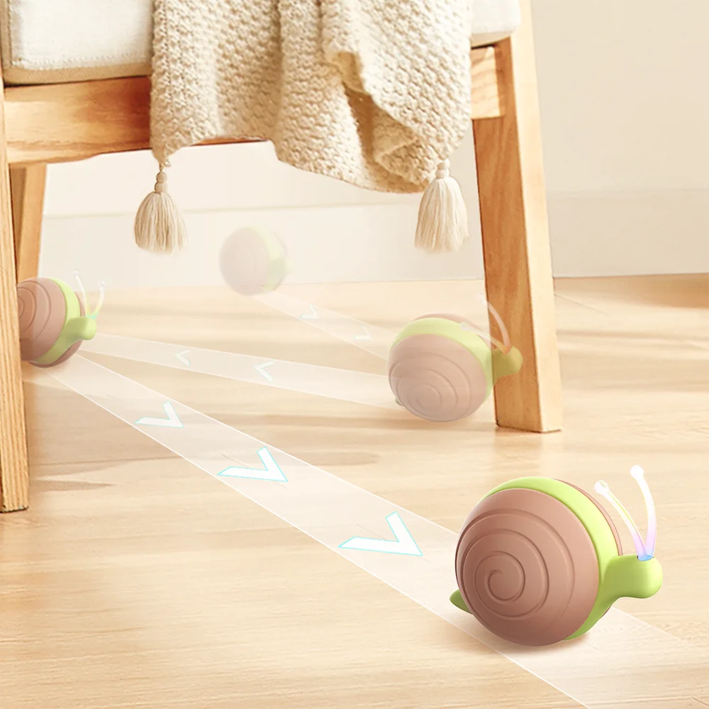 LMZOE Smart Interactive Snail for Cats toys Wicked Snail Electronic Motion-Activated Cat automatic toy