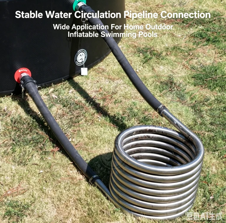 Stainless Steel Coil Efficient Heating Solution for Wood Fired Hot Tubs with Durable Hose for Outdoor Hot Tubs