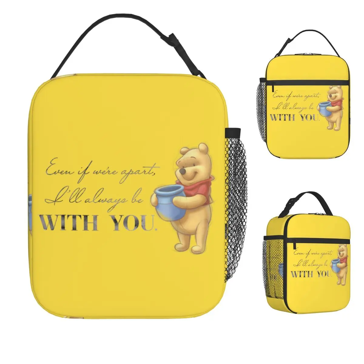 100 الذكرى ويني ذا بوه اقتباس معك حقيبة الغداء المحمولة علب الاغذية مكتب حقيبة للحفاظ على البرودة الجمالية الحرارية حمل حقائب اليد