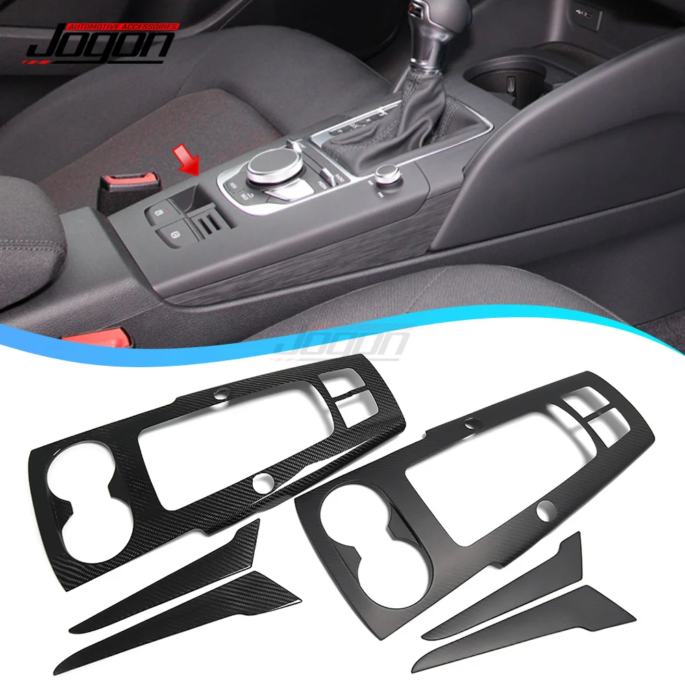 100% Carbon Fiber For AUDI A3 S3 RS3 2014 2015 2016 2017 2018 Car Accessories Console Gear Shift Panel Interior Sticker Cover